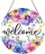 12x12” Pansy & Butterfly Wooden Sign – Spring Hanging Door Decor